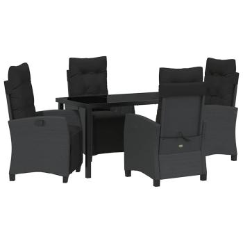 5-teiliges Garten-Dining-Set Schwarz Poly-Rattan