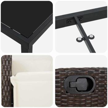 3-teiliges Garten-Ess-Set Braun Poly-Rattan