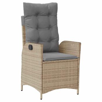 7-teiliges Garten-Diningset mit Kissen Beige Poly-Rattan