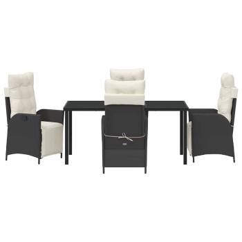 5-teiliges Garten-Dining-Set Schwarz Poly-Rattan