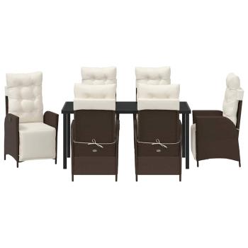 7-teiliges Garten-Essensemble Braun Poly-Rattan