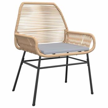 9-teiliges Garten-Essset mit Kissen Braun Poly Rattan