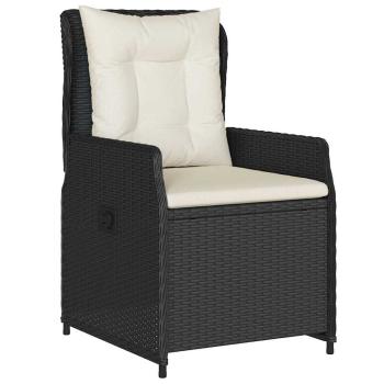 ARDEBO.de - 9-teiliges Garten-Essgruppe Schwarz Poly Rattan, Gartentisch Schwarz 200x80x73 cm aus gehärtetem Glas