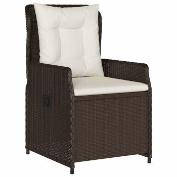 9-teiliges Garten Essset Braun Poly-Rattan, Gartentisch Schwarz 200x80x73 cm Sicherheitsglas
