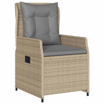 5-teiliges Garten Essgruppe Beige Poly-Rattan, Gartentisch Schwarz 140x80x73 cm Temperglas