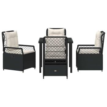 5-teiliges Garten-Dining-Set Schwarz Poly-Rattan