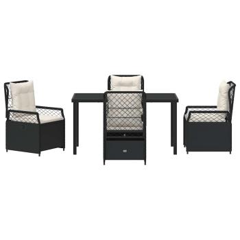 5-teiliges Garten-Dining-Set Schwarz Poly-Rattan