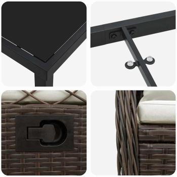 3-teiliges Garten-Ess-Set Braun Poly-Rattan