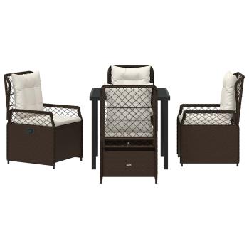 5-teiliges Garten-Ess-Set Braunes Poly-Rattan