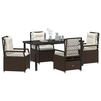 5-teiliges Garten-Dining-Set Braun Poly-Rattan