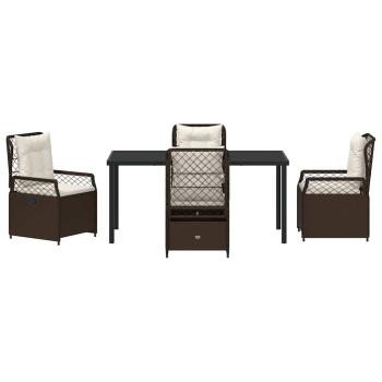 5-teiliges Garten-Dining-Set Braun Poly-Rattan