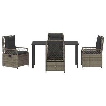 5-teiliges Garten-Ess-Set Grau Poly-Rattan
