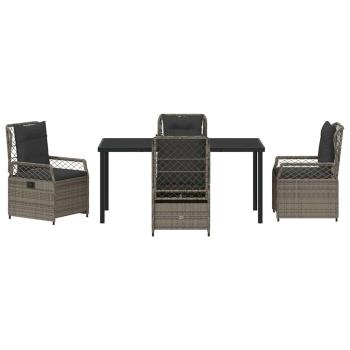 5-teiliges Garten-Dining-Set Grau Poly-Rattan
