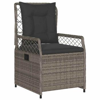 9-teiliges Garten-Diningset Grau Poly Rattan
