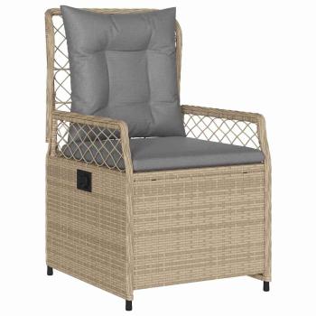 9-teiliges Garten-Ess-Set Beige Poly-Rattan