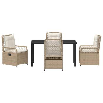 5-teilige Gartenmöbel-Garnitur aus beigem Poly-Rattan