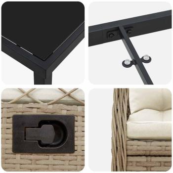 5-teilige Gartenmöbel-Garnitur aus beigem Poly-Rattan