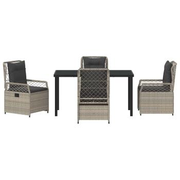 5-teiliges Garten-Esszimmer-Set Hellgrau Poly-Rattan