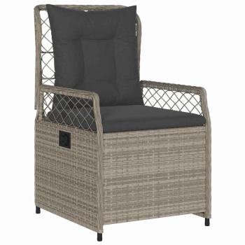ARDEBO.de - 7-teiliges Garten-Esszimmer-Set Hellgrau Poly-Rattan