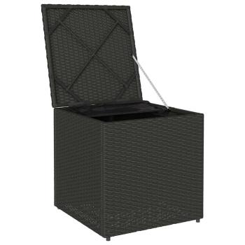 Außenlagerungskiste Schwarz und Creme Rattan, Polyester 80 cm