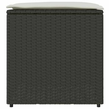 Außenlagerungskiste Schwarz und Creme Rattan, Polyester 80 cm