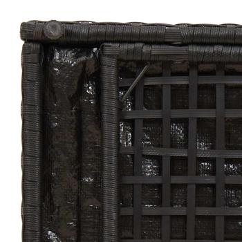 Außenlagerungskiste Schwarz und Creme Rattan, Polyester 80 cm