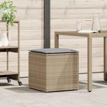ARDEBO.de - Außenlagerbox Beige Synthetisches Rattan Mittel Außenlagerbox