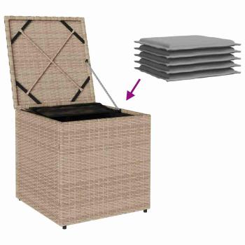 Außenlagerbox Beige Synthetisches Rattan Mittel Außenlagerbox