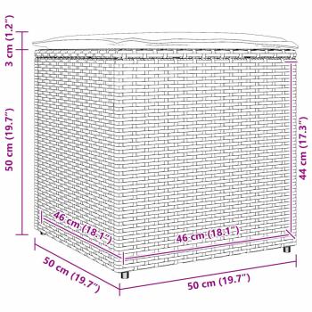 Außenlagerbox Beige Synthetisches Rattan Mittel Außenlagerbox