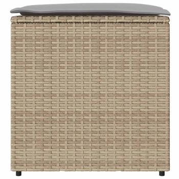 Außenlagerbox Beige Synthetisches Rattan Mittel Außenlagerbox