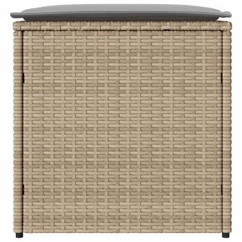 Außenlagerbox Beige Synthetisches Rattan Mittel Außenlagerbox