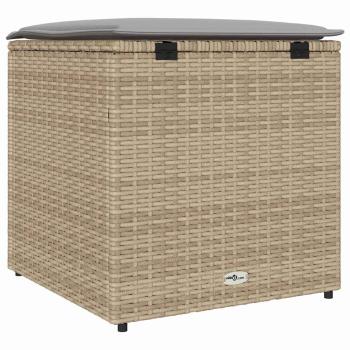Außenlagerbox Beige Synthetisches Rattan Mittel Außenlagerbox