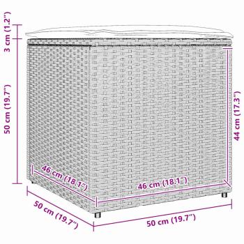 Outdoor Speicherbox Hellgrau und Dunkelgrau Synthetisches Rattan