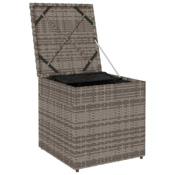 Aufbewahrungsbox Grau und Marineblau Rattan und Polsterstoff Mittel