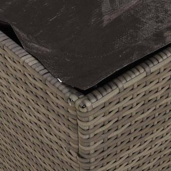 Aufbewahrungsbox Grau und Marineblau Rattan und Polsterstoff Mittel