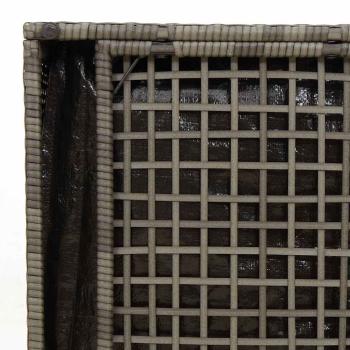 Aufbewahrungsbox Grau und Marineblau Rattan und Polsterstoff Mittel