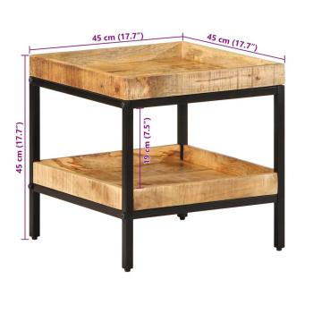 Beistelltisch 45x45x45 cm Massivholz Raues Mango