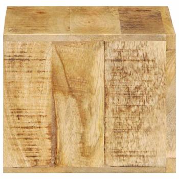 wandmontierter Nachttisch 40x30x25 cm Massivholz Rohes Mango