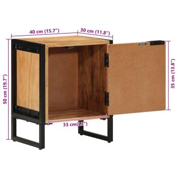 Nachttisch 40x30x50 cm Massivholz Akazie