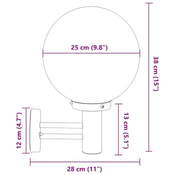 Außen-Wandleuchte Schwarz Edelstahl IP44