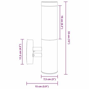 Außenwandlampe Silber Edelstahl IP44