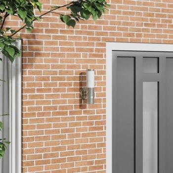 ARDEBO.de - Außenwandleuchte mit Sensor Silber Edelstahl IP44