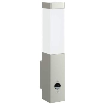 ARDEBO.de - Außenwandleuchte mit Sensor Silber Edelstahl IP44