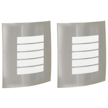 Außenwandleuchten 2 Stück Silber Edelstahl IP44