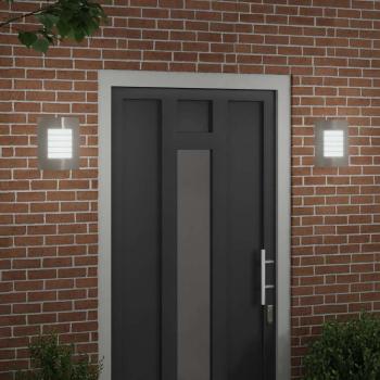 Außenwandleuchten 2 Stück Silber Edelstahl IP44