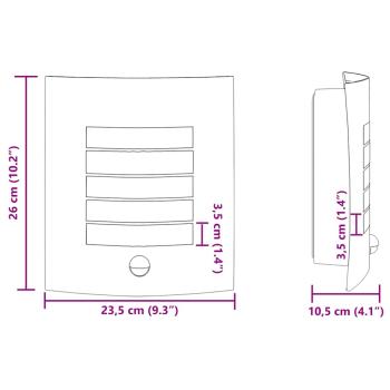 Außenwandleuchte mit Sensor 2 Stück Silber Edelstahl IP44