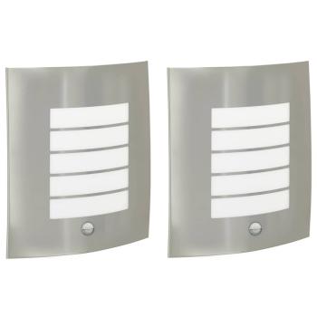 Außenwandleuchten mit Sensor 2 Stück Silber Edelstahl IP44