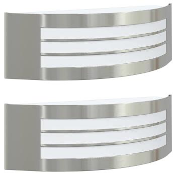 Außenwandleuchten 2 Stück Silber Edelstahl IP44