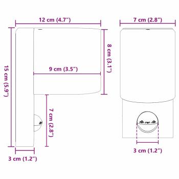 Außenwandleuchten mit Sensor 2 Stk. Schwarz Edelstahl IP44