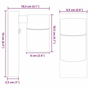 Außenwandleuchten 2 Stück Silber Edelstahl IP44